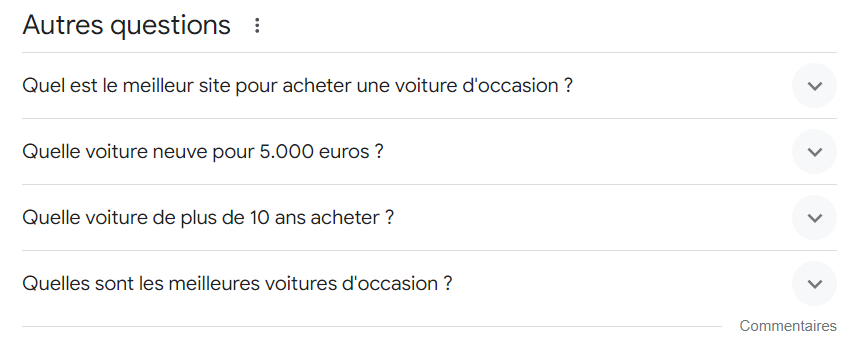 La fonction Autres questions posées de Google