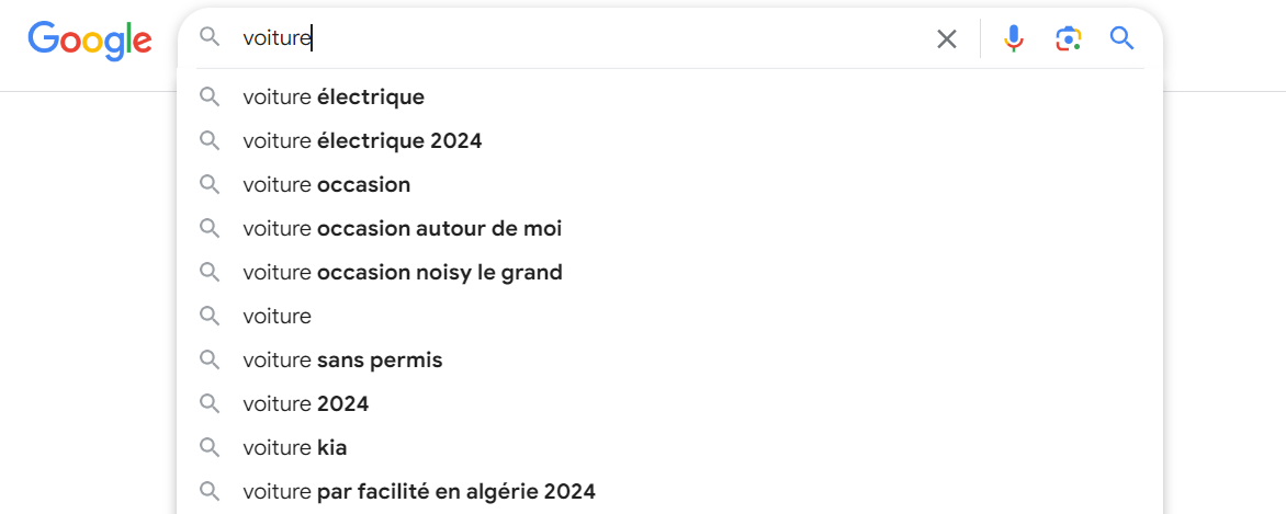 Les suggestions automatiques de Google 1